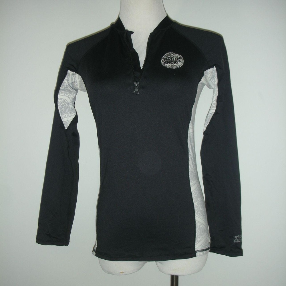 North‎ Shore Oahu Hawaii UPF 50 Quarter Zip Swim Shirt Rash Guard Surf Top L